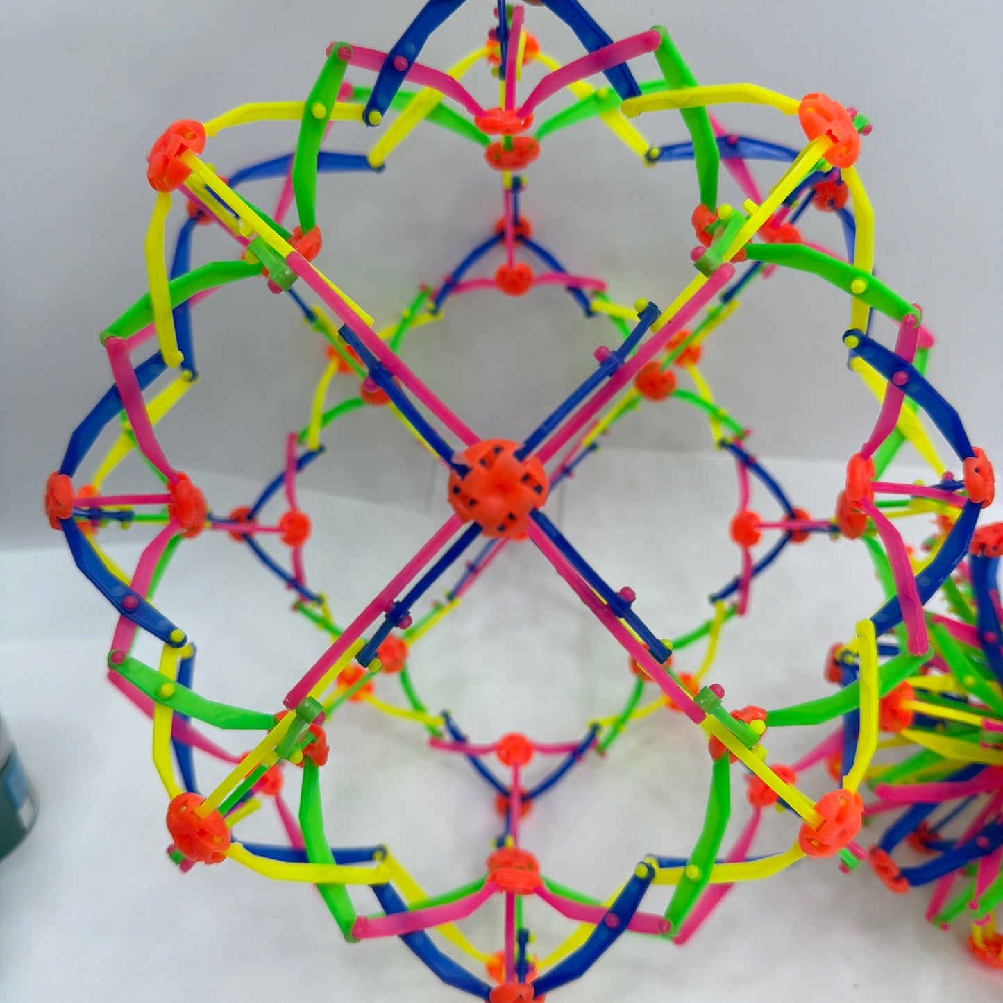 Lot of 2 Expanding Plastic Fidget Sphere Balls Multicolor