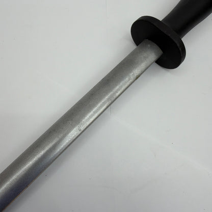 Winco Acero KFP-122 12 in Oval Diamond-Coated Sharpening Steel Black Handle NSF