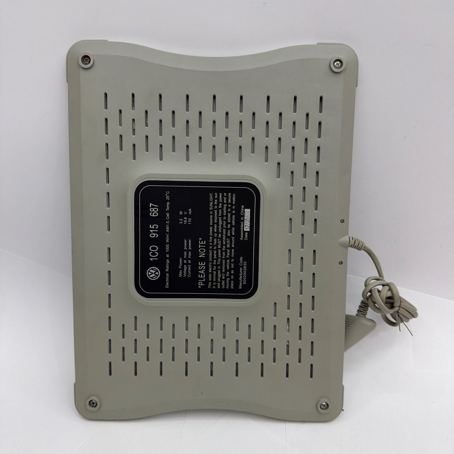 VW Volkswagen 1C0 915 687 Solar Battery Trickle Charger Panel 12V