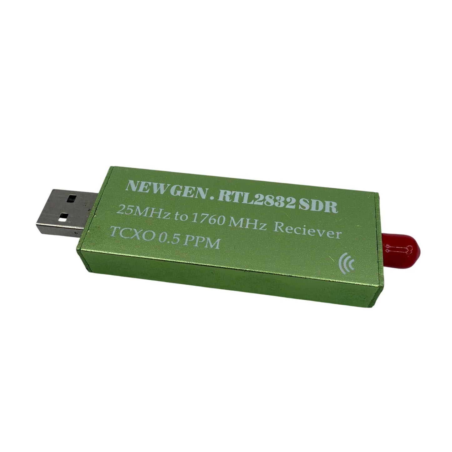 NEWGEN RTL2832 SDR USB Receiver TCXO 0.5 PPM 25-1760MHz Green