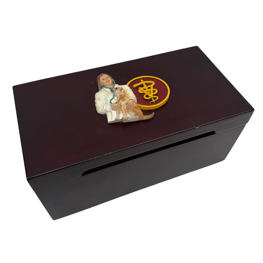 Vanmark VetCare Veterinarian Dog Hinged Keepsake Box Handcrafted China
