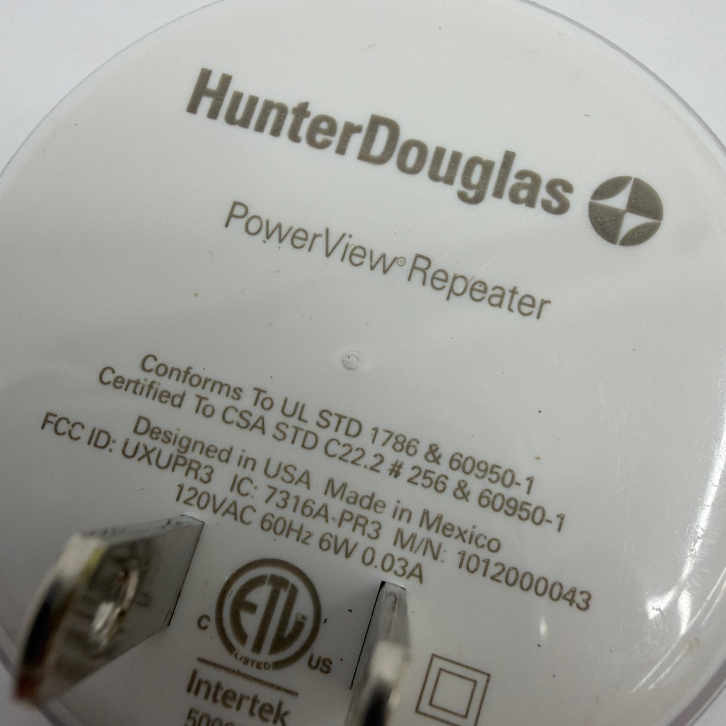Hunter Douglas PowerView Gen 2 Repeater PR3 White