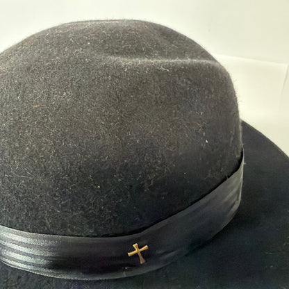 Steve Harvey Collection Black Wool Fedora Hat Large Made in USA