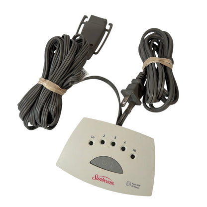 Sunbeam Heating Pad Controller Power Cord Style Y85 Auto-Off 10 Hours 120VAC 180