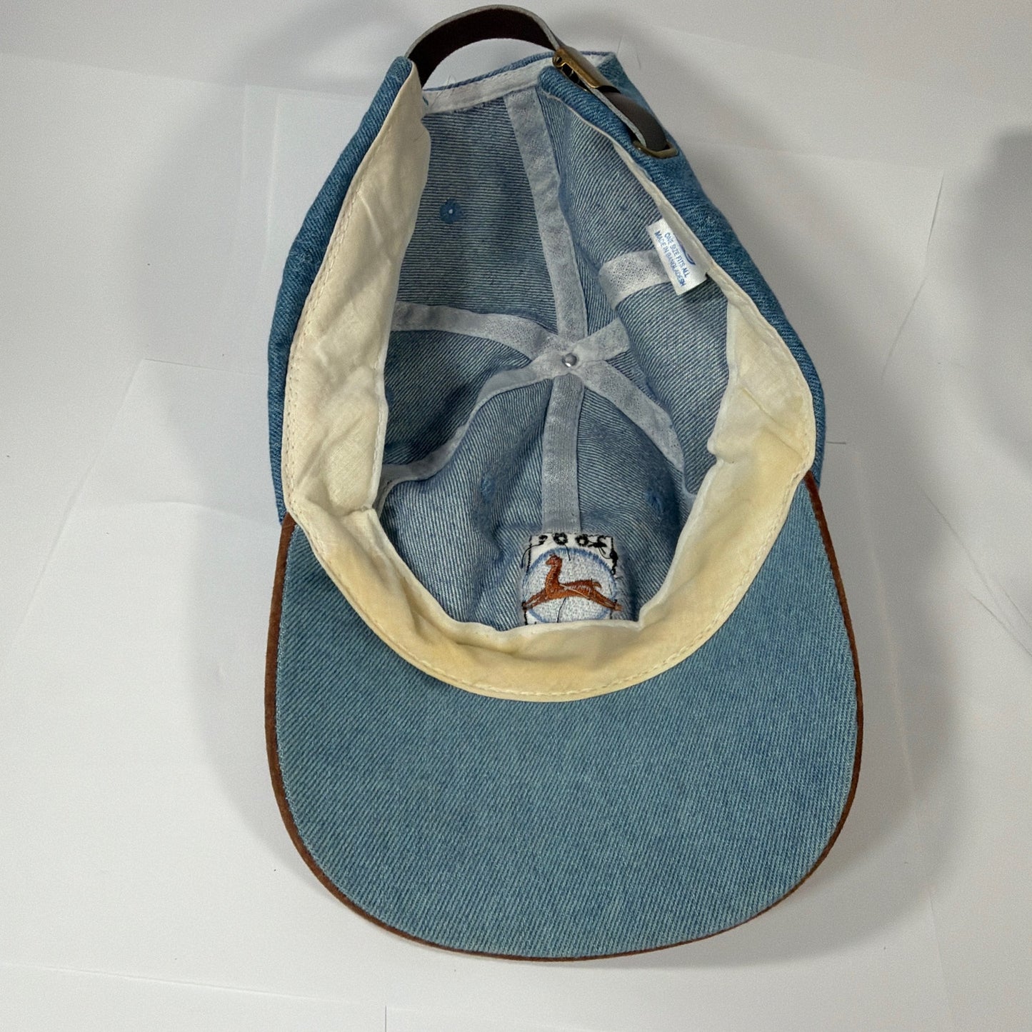 2001 An Alpaca Odyssey Embroidered Denim Baseball Cap Blue Brown Brim One Size