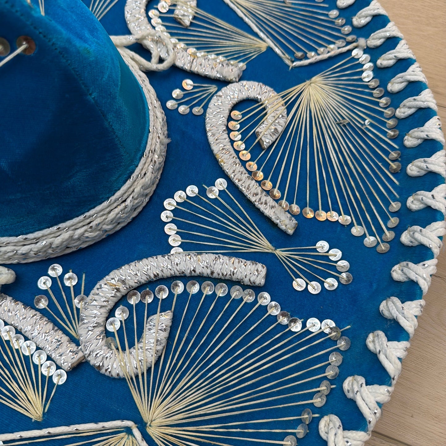 Pigalle XXXXX Blue Sequin Sombrero Hat 23 in Diameter