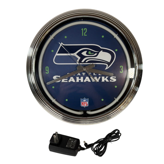 Seattle Seahawks NFL Lighted Neon Wall Clock 15 Inch