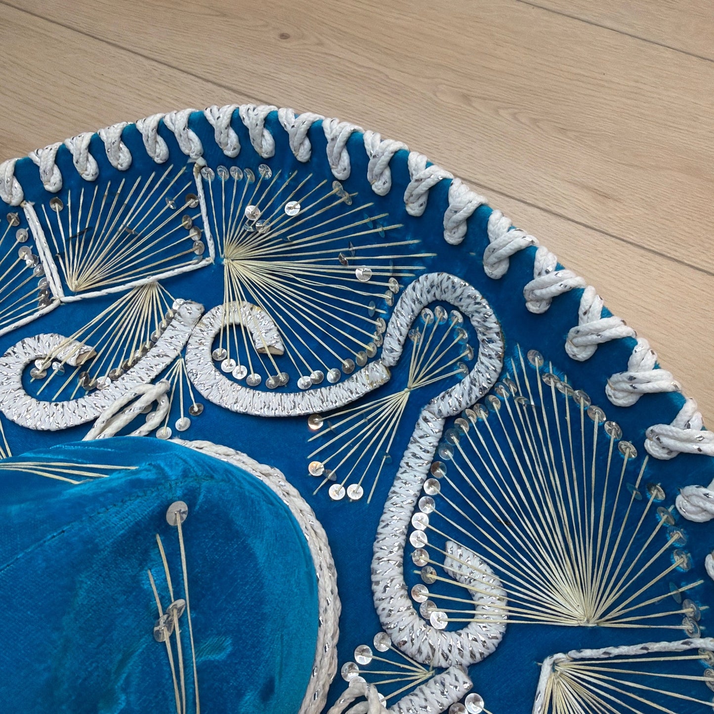 Pigalle XXXXX Blue Sequin Sombrero Hat 23 in Diameter