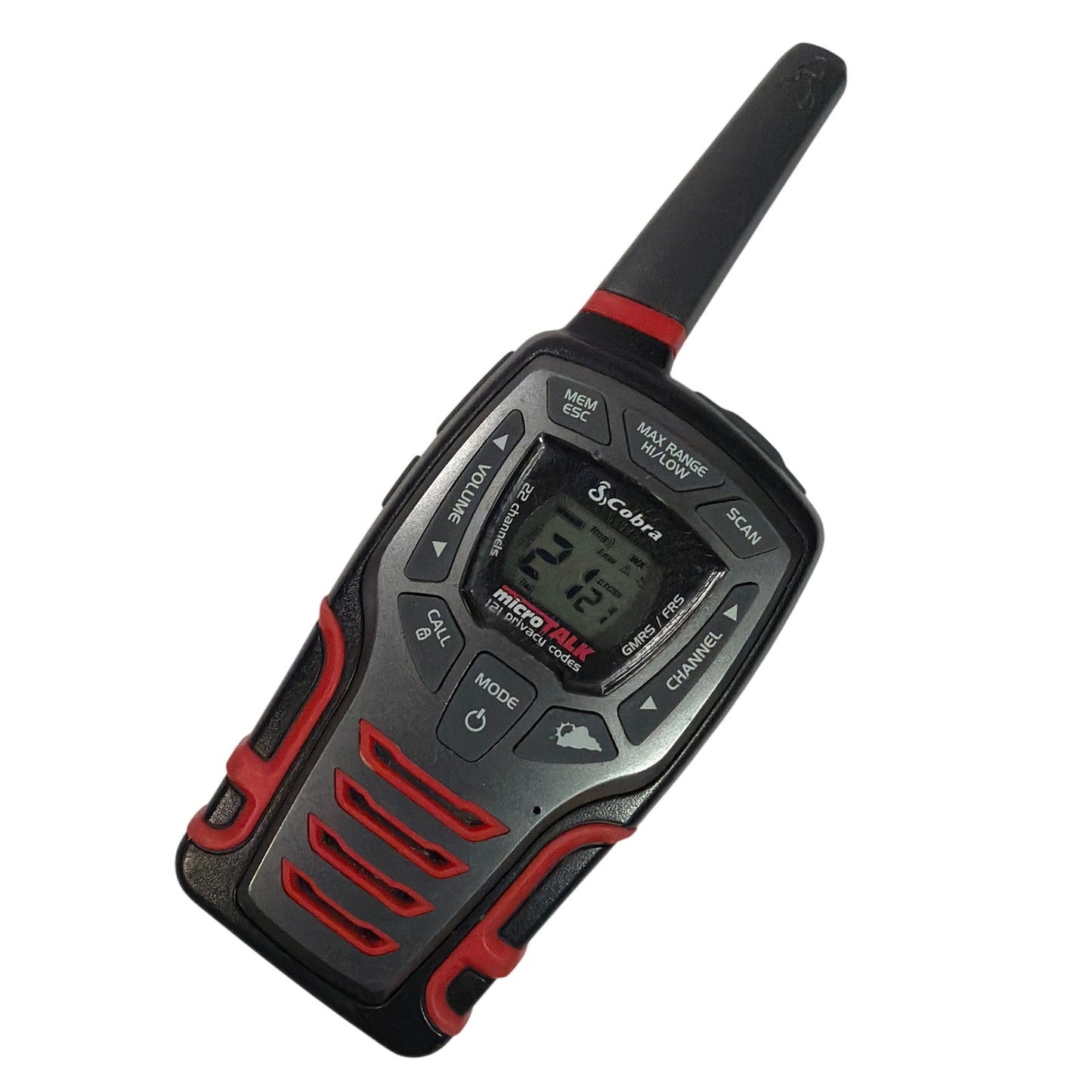 Cobra microTALK CXT545 22-Channel GMRS/FRS Two-Way Radio Black/Red Tested