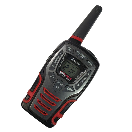 Cobra microTALK CXT545 22-Channel GMRS/FRS Two-Way Radio Black/Red Tested