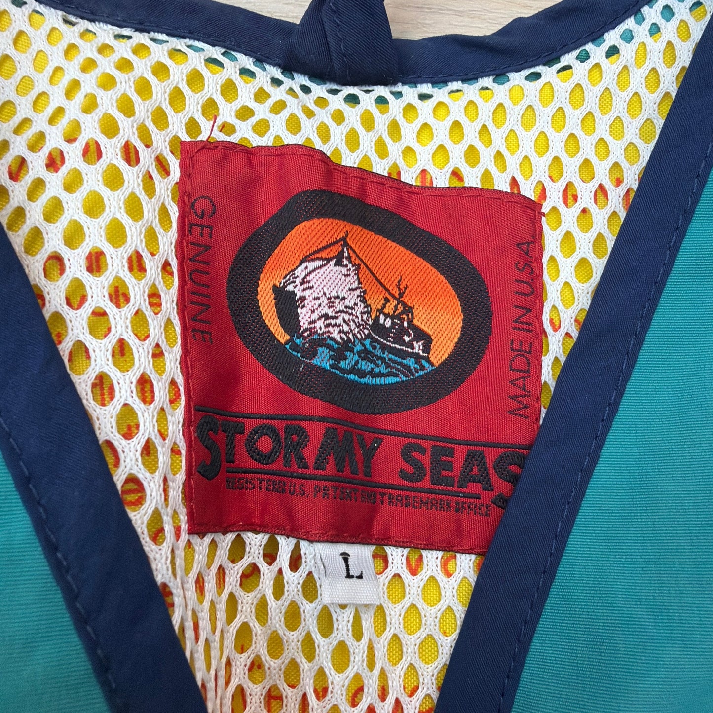 Stormy Seas Inflatable CO2 Life Vest PFD Teal Blue Size L Made in USA