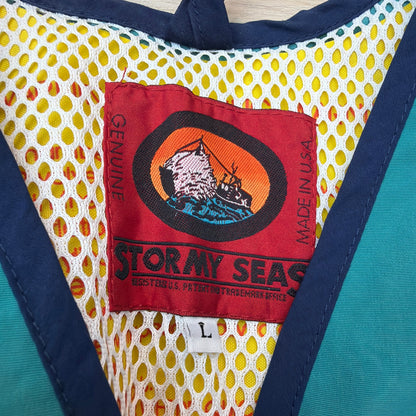 Stormy Seas Inflatable CO2 Life Vest PFD Teal Blue Size L Made in USA