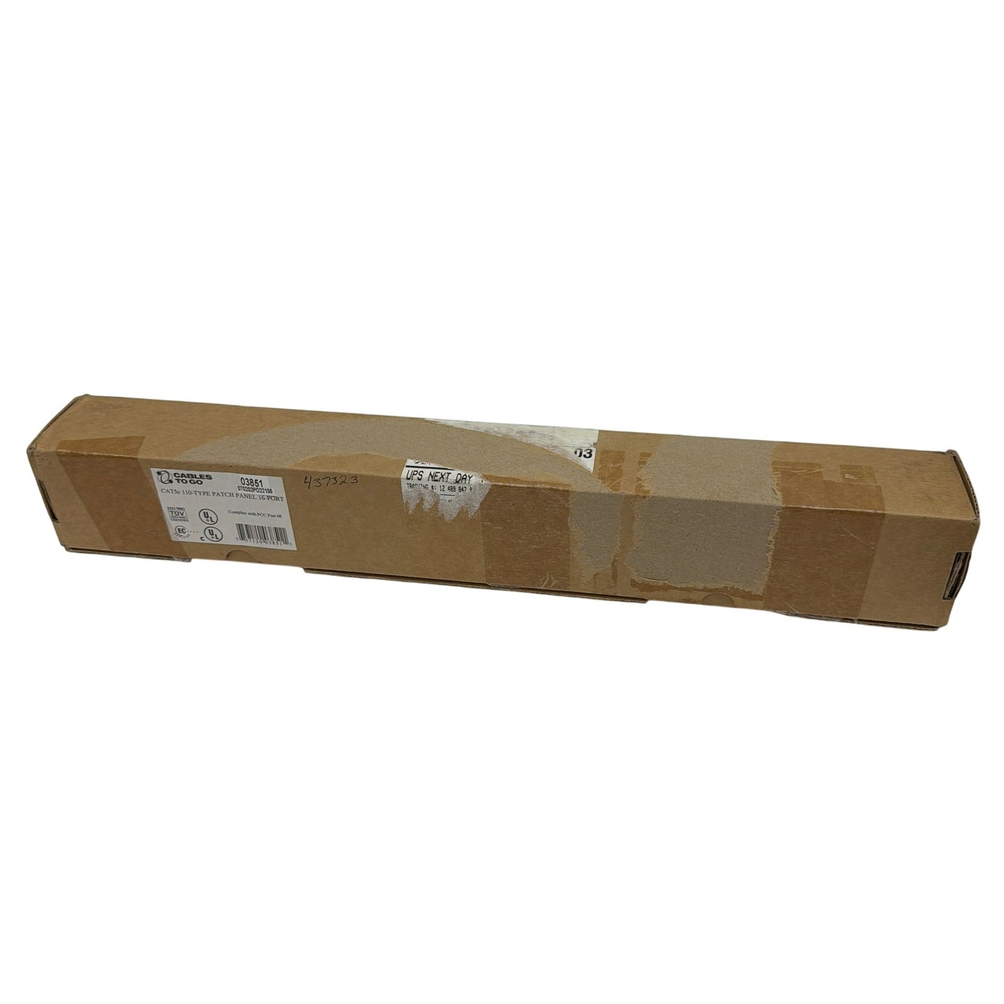 Cables To Go 03851 CAT5e 110‑Type Patch Panel, 16‑Port (Open Box)