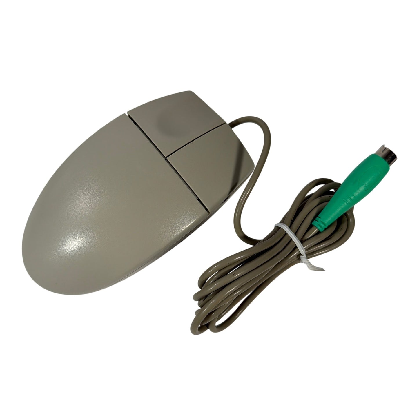 M-S34 Wired PS/2 Computer Mouse Beige/Gray Tested Working