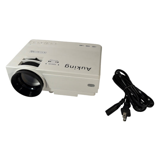Auking M8-F Mini LED Projector White Tested Working With Power Cord