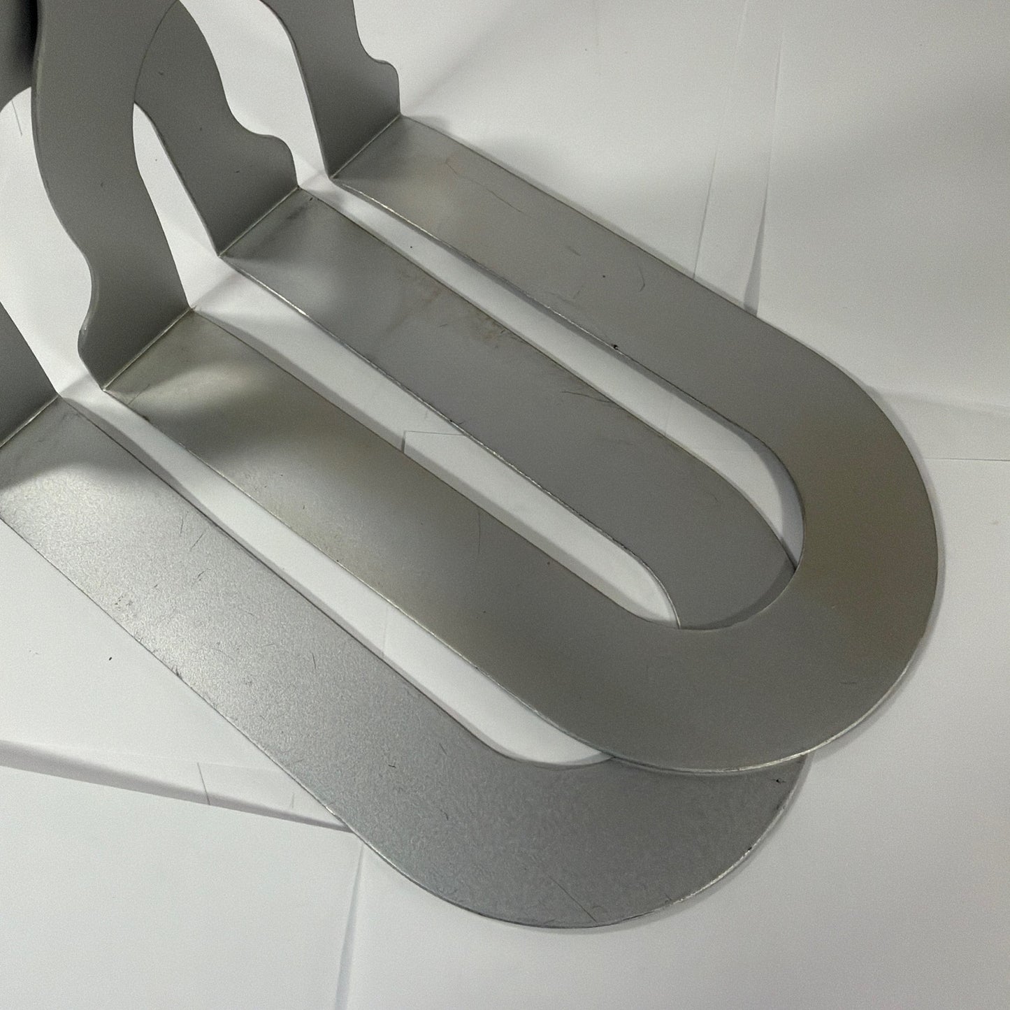 Metal Stick Figure Bookends Pair 7 Inch Tall Silver