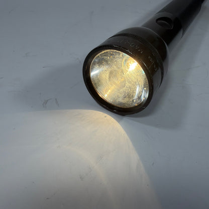 Maglite 4D-Cell Flashlight Black Tested Working With Extra Bulb No Batteries