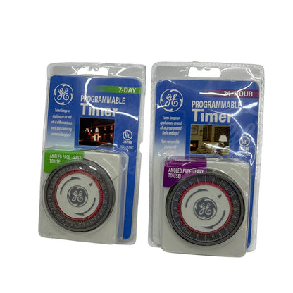 GE 7-Day & 24-Hour Programmable Plug-In Timer Lot of 2 Sealed