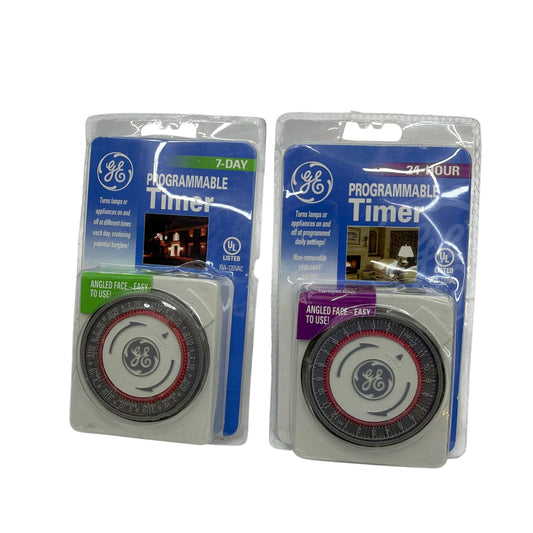 GE 7-Day & 24-Hour Programmable Plug-In Timer Lot of 2 Sealed