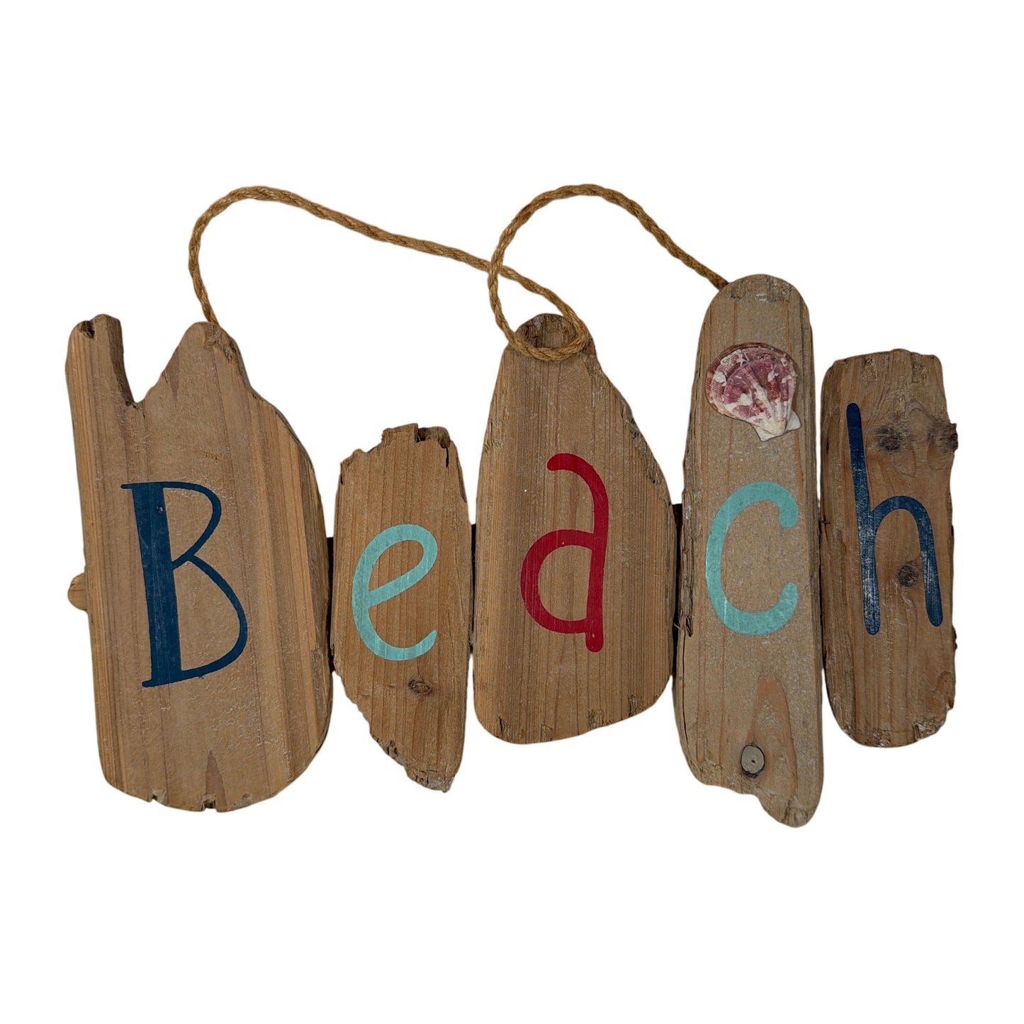 Rustic Wooden Beach Hanging Sign 14 x 9 x 1 in
