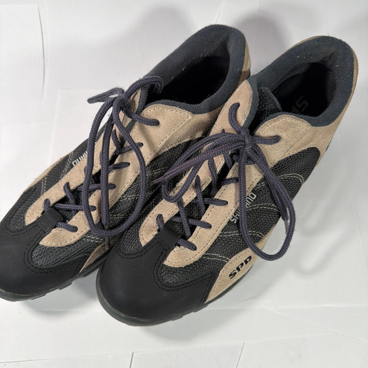 Shimano SPD Cycling Shoes Size 40 Beige Black
