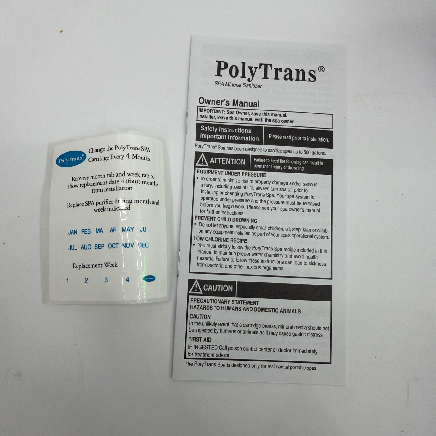 PolyTrans SPA Mineral Sanitizer Stick 3-Pack Box With 2 Sticks Present