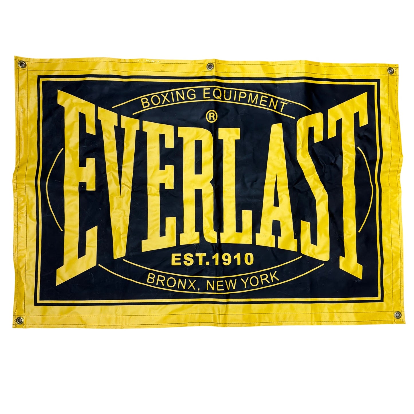 Everlast Boxing Equipment Vinyl Banner 35 x 23 in Black Yellow Bronx New York