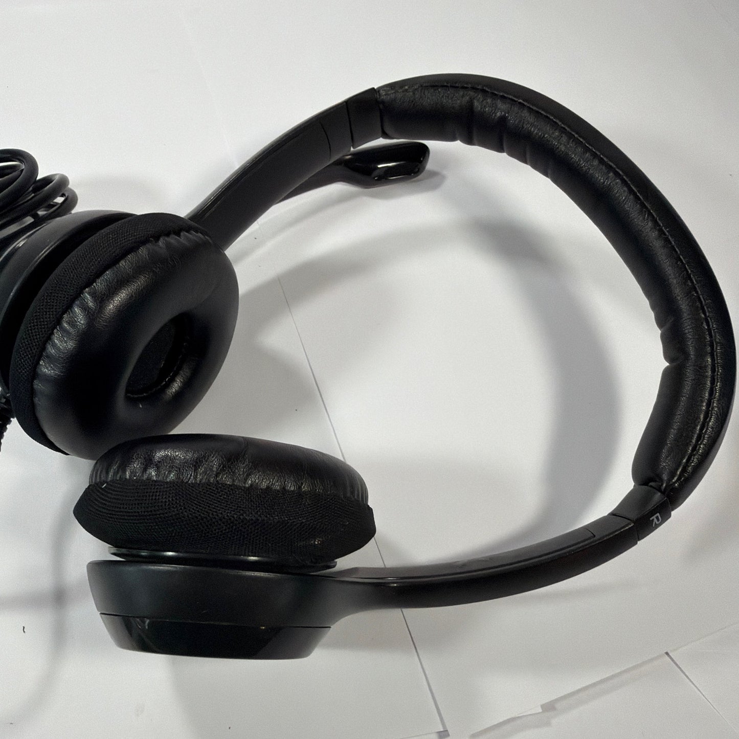 Logitech Logi Black USB Wired Headset with Boom Mic Tested Working