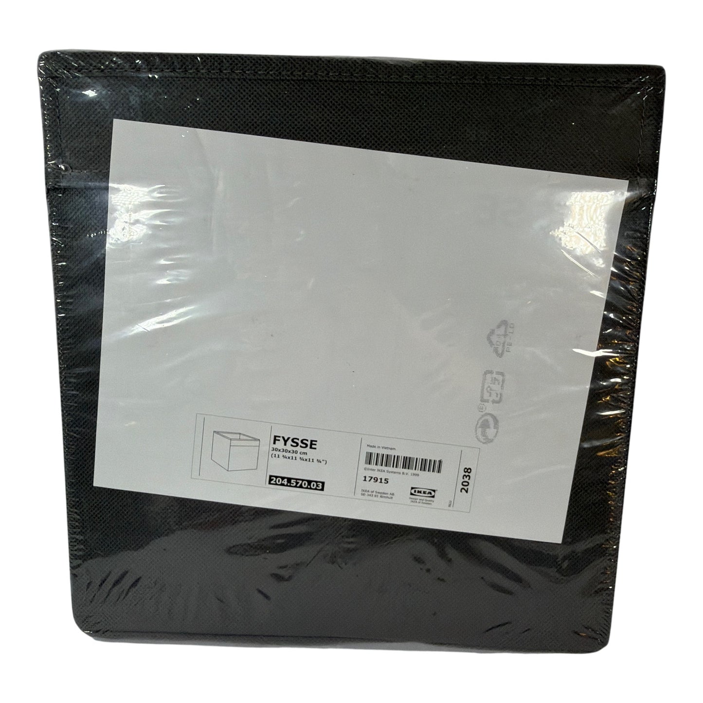 IKEA FYSSE Storage Box Cube 30x30x30 cm Black 204.570.03