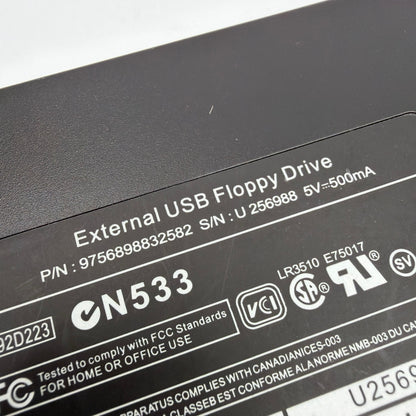 CN533 External USB Floppy Drive Black Tested Working