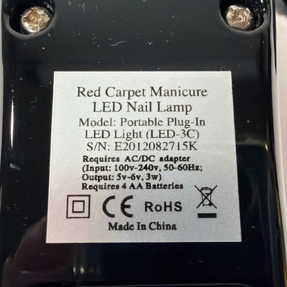 Red Carpet Manicure Portable Plug-In LED Nail Lamp LED-3C Black