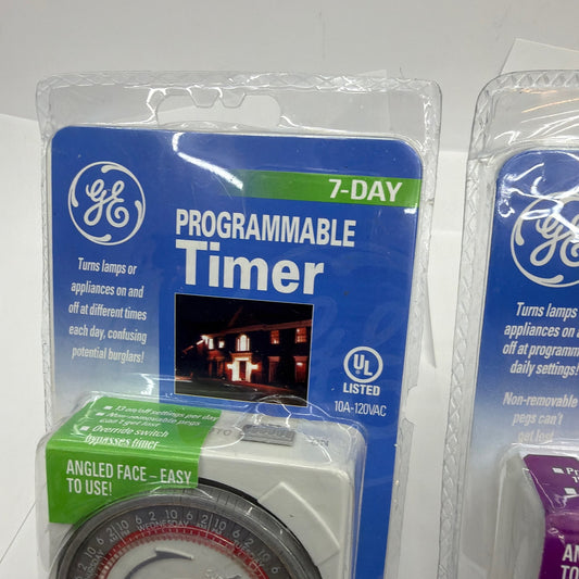 GE 7-Day & 24-Hour Programmable Plug-In Timer Lot of 2 Sealed