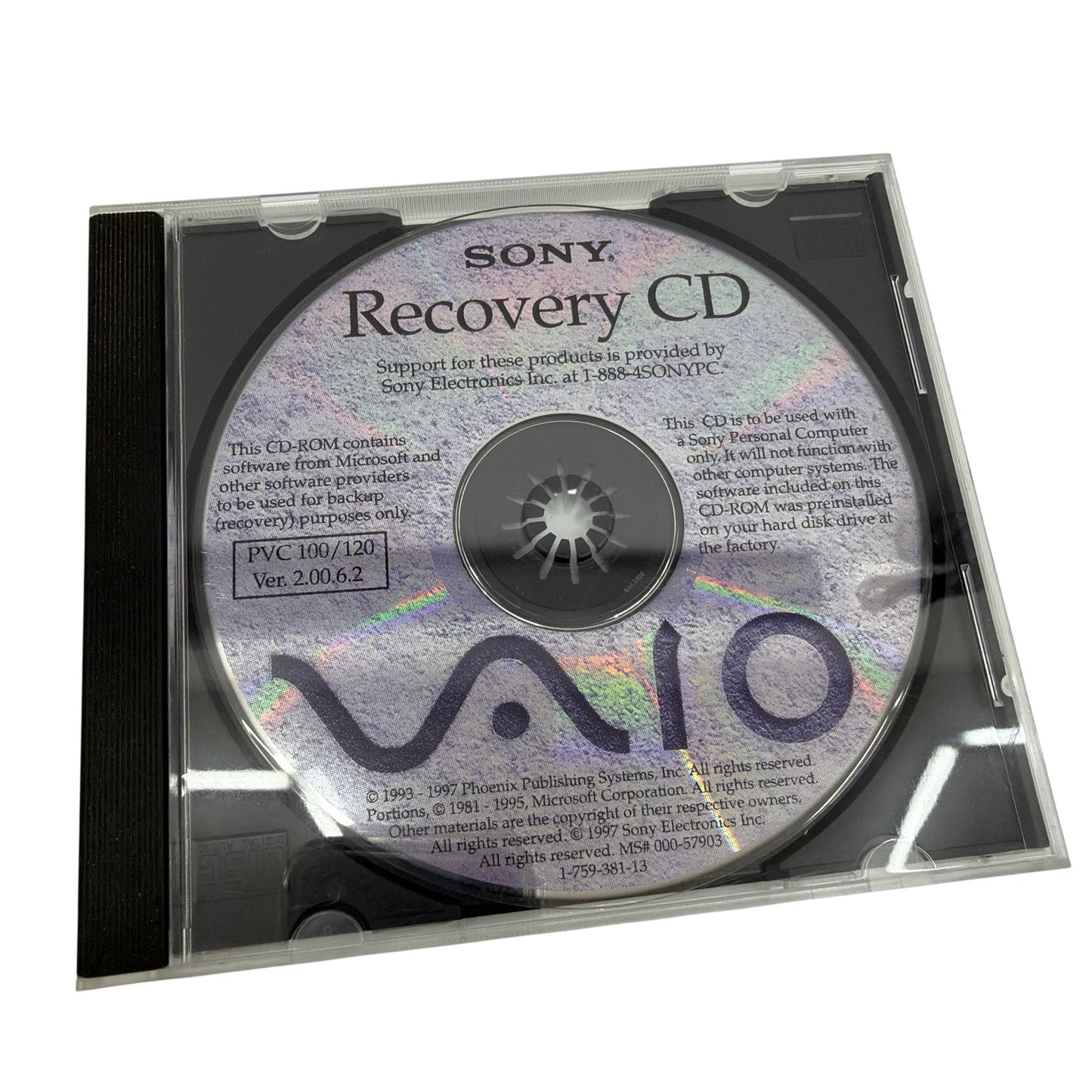 Sony VAIO Recovery CD PVC100/120 Ver 2.00 6.2 1-759-381-13