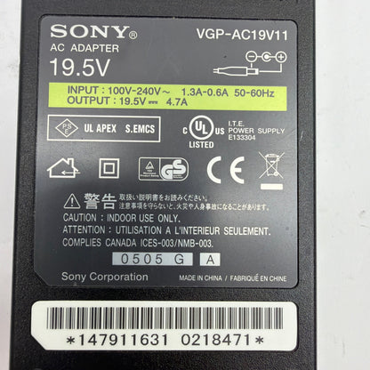 Sony VGP-AC19V11 19.5V 4.7A AC Adapter Power Supply with AC Cord Tested