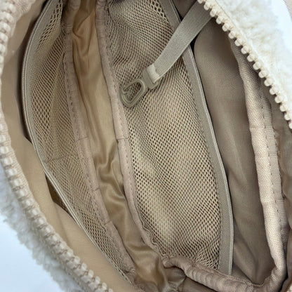 Lole Sherpa Fleece Belt Bag Tan Cream Crossbody Waist Pack