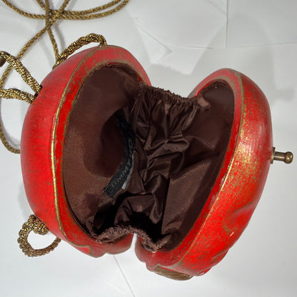 Timmy Woods Beverly Hills Santa Claus Hand-Carved Wooden Purse Handbag