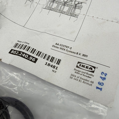 Lot of 2 IKEA SYRLIG Curtain Rings with Clips & Hooks Black 38 mm 802.240.96