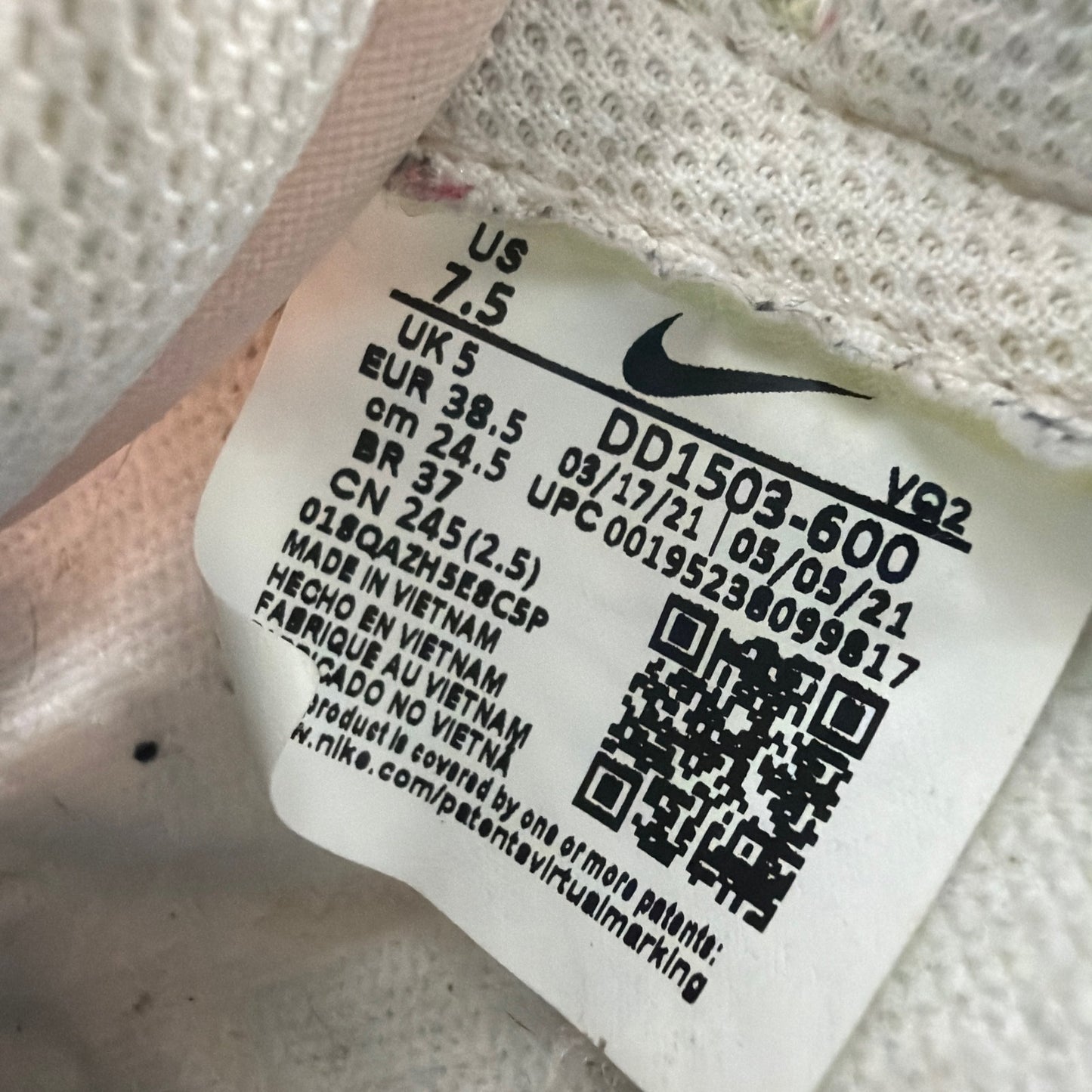 Nike Dunk Low Womens Lime Ice Light Soft Pink DD1503-600 Size 7.5