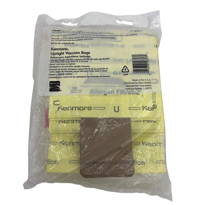 Kenmore 50105 Upright Vacuum Bags Style U Allergen Filtration 8-Pack