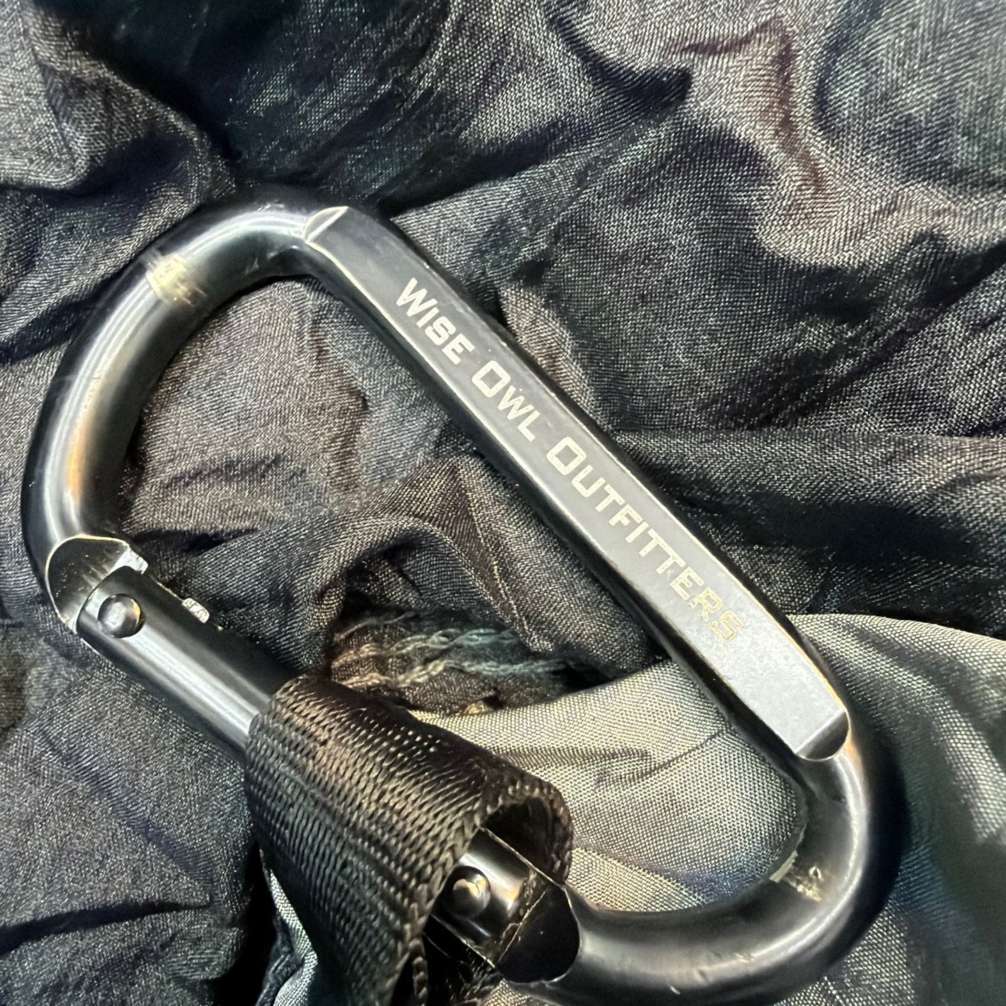 Wise Owl Outfitters DoubleOwl Camping Hammock Black Gray Straps & Carabiners