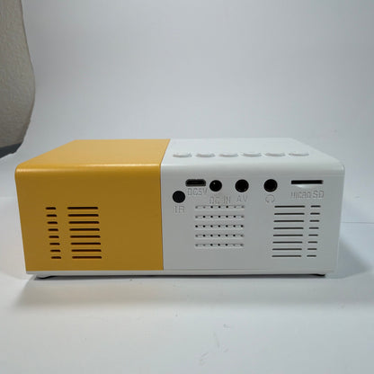 Mini LED Projector Yellow White HDMI USB AV Micro SD Tested Working