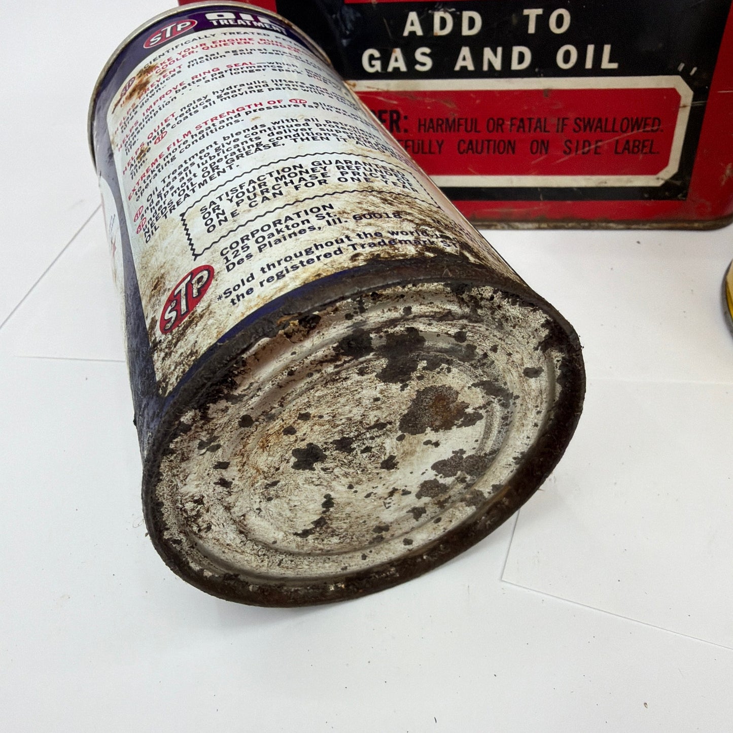 Vintage Oil Can Lot Marvel Mystery Oil Pennzoil STP Treatment Tins Movie Prop