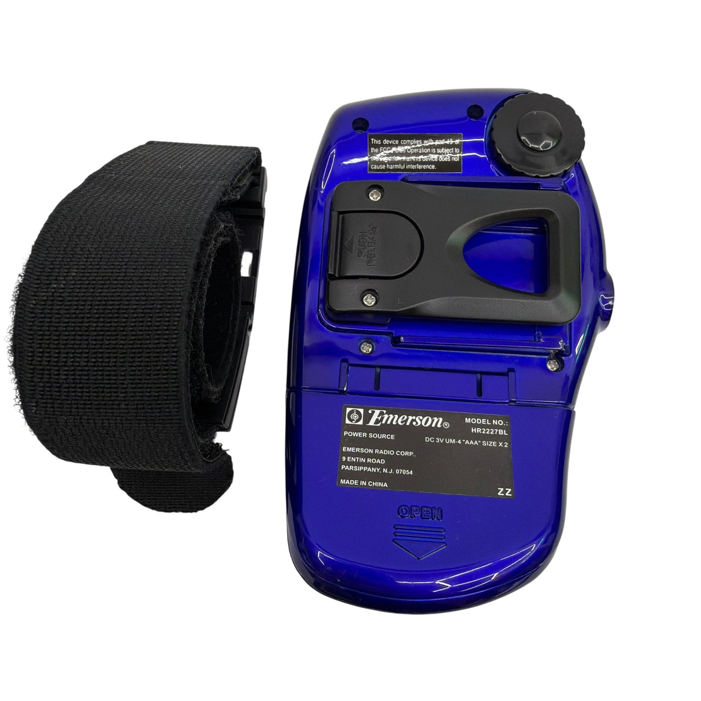 Emerson HR2227BL AM/FM Armband Radio Blue Tested Working Missing Power Button