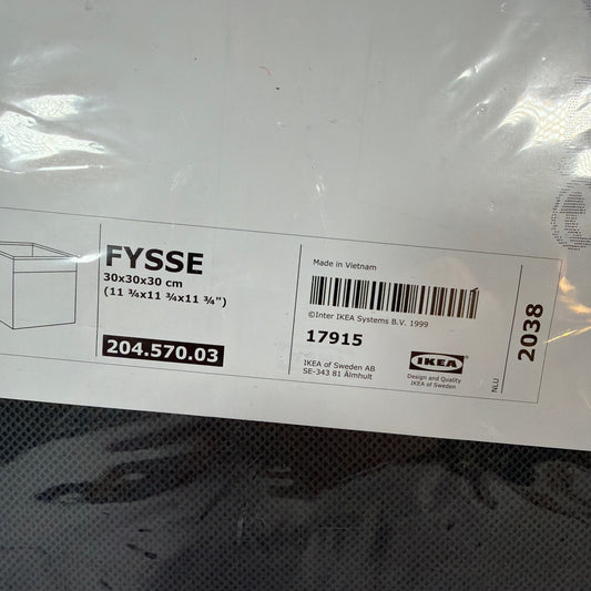 IKEA FYSSE Storage Box Cube 30x30x30 cm Black 204.570.03