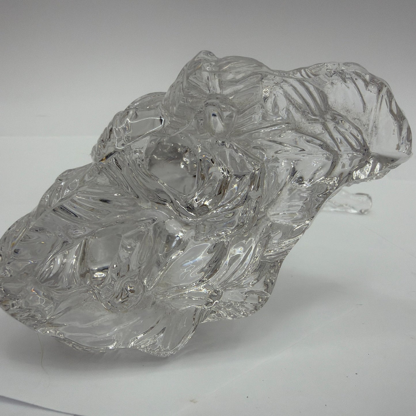 Clear Glass Rearing Horse Figurine 7 1/4 in Tall