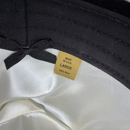 Steve Harvey Collection Black Wool Fedora Hat Large Made in USA