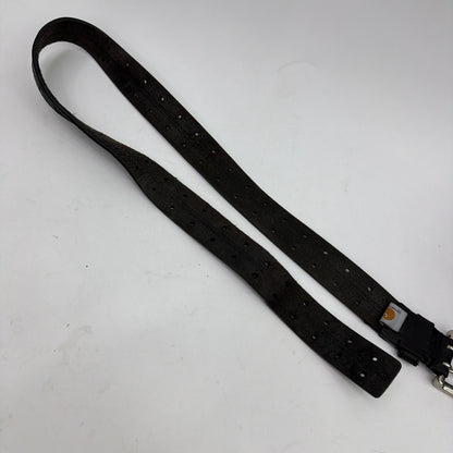 Carhartt Black Leather Belt Size 34 Double-Prong Buckle