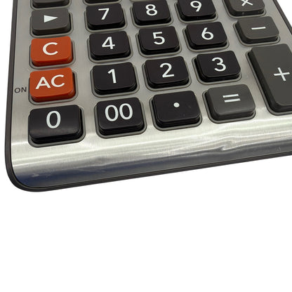Casio JF-100BM 10-Digit Desktop Calculator Silver Black Tested Working