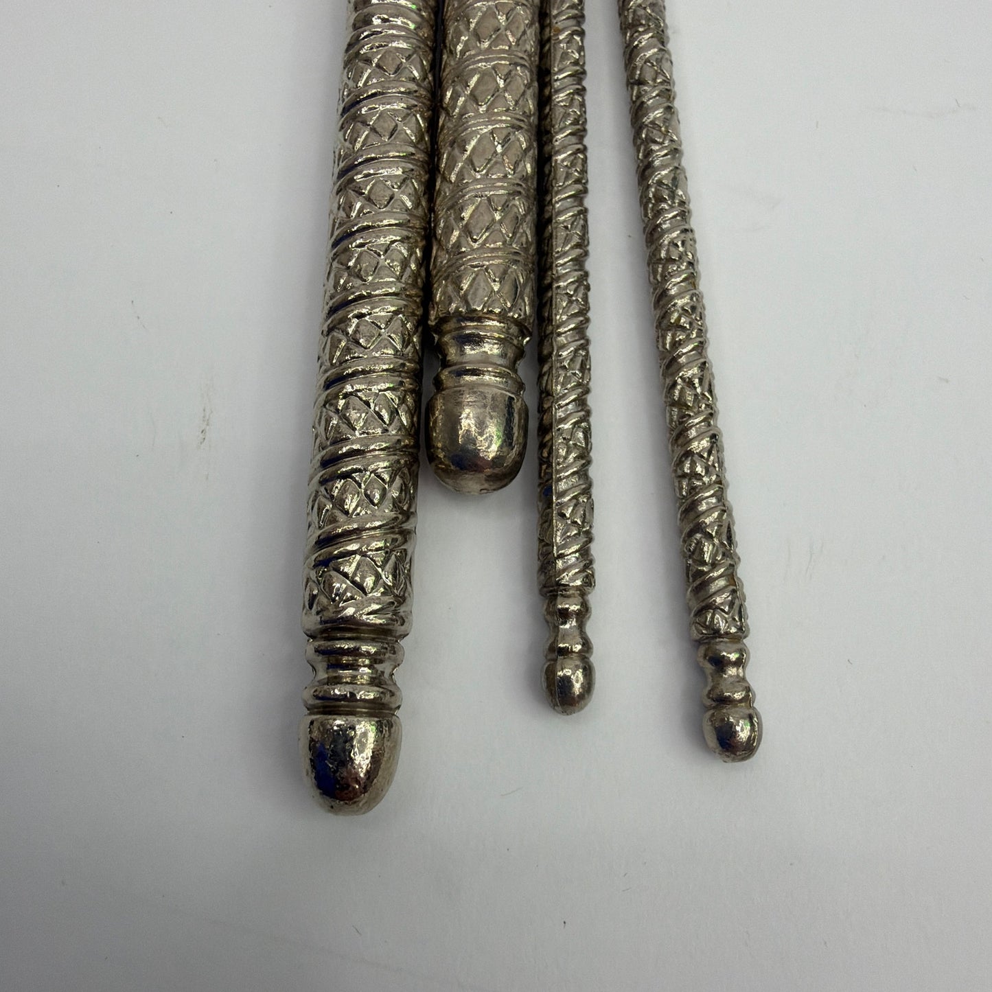 Ornate Silver-Tone Metal Nutcracker Set with 2 Picks
