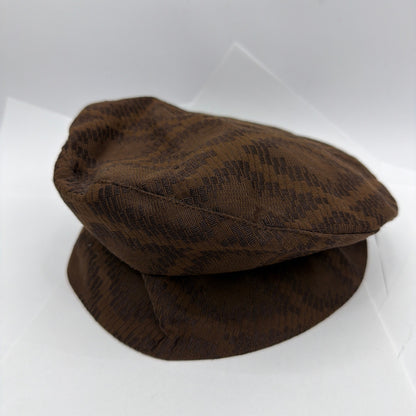 Philippe Guestault Paris Brown Woven Checkerboard Newsboy Baker Boy Cap